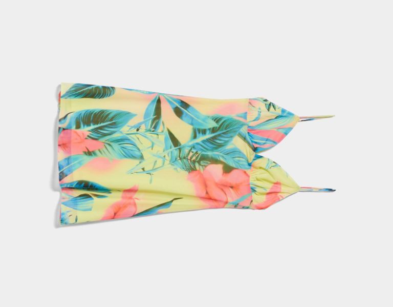 Saty Bershka Tropical Print Mini With Straps Damske Svetlo Zelene | 9HMSeK6P7Rf