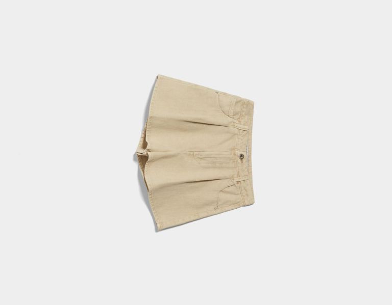 Sortky Bershka Flared Twill Damske Béžové | mMdkc8wvPlg