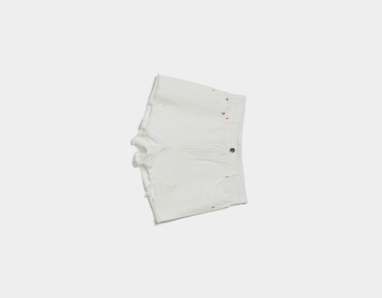 Sortky Bershka Ripped Twill Damske Biele | 4KAJorooZp3