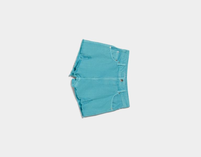 Sortky Bershka Ripped Twill Damske Tyrkysové | o5JbSxklEDd