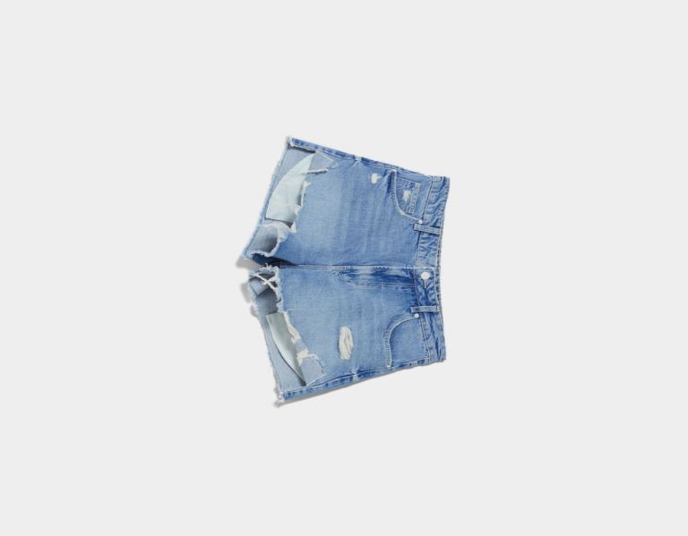 Sortky Bershka Vintage Denim With Rips And Pocket Detail Damske Modre | fyuTV04cBy6