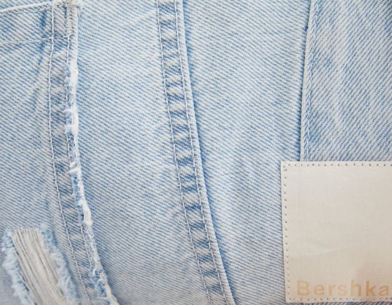 Sortky Bershka Vintage Denim With Rips Damske Svetlo Modre | 0PCzonU8PP1