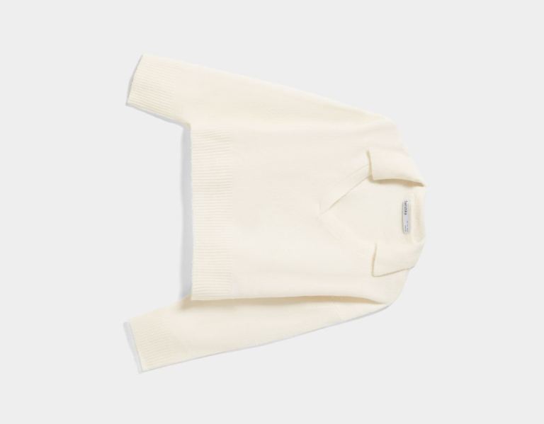 Svetre Bershka Svetrove Saty With Polo Collar Damske Krém | XHnpY2tDt4Y