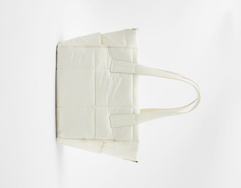 Tasky Bershka Basic Nylon-style Tote Damske Béžové | P7nYFOQcAFQ