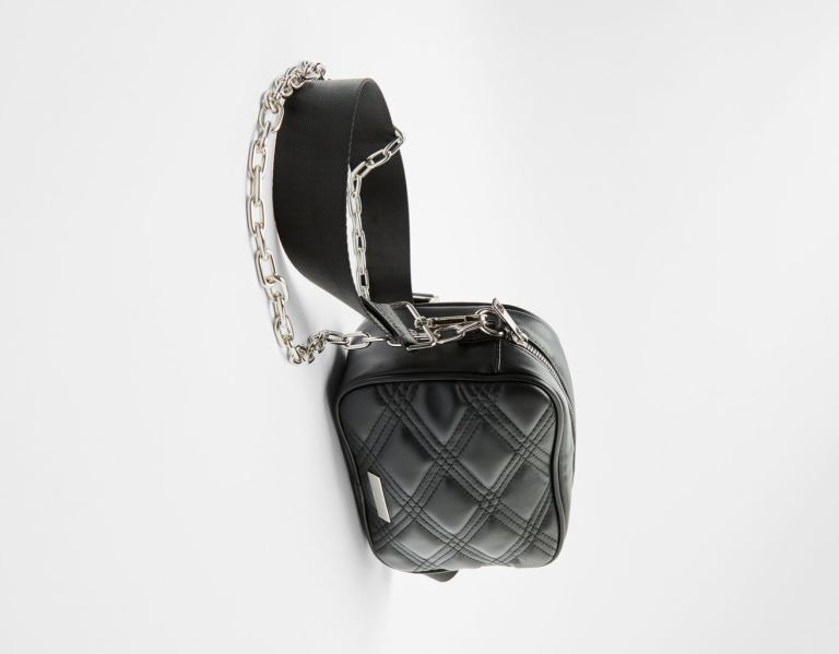 Tasky Bershka Crossbody With Chain Damske Čierne | n5FxvMU6Ups