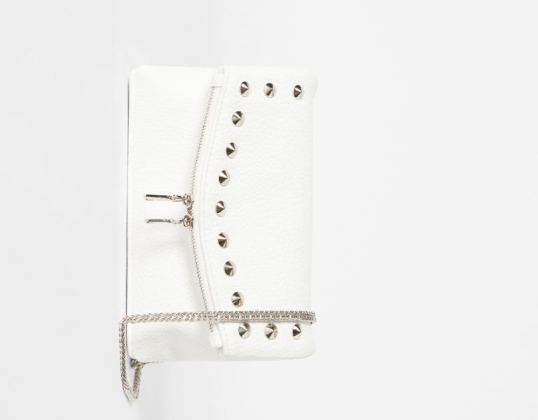 Tasky Bershka Studded Crossbody Damske Biele | RfDpD4o50yT