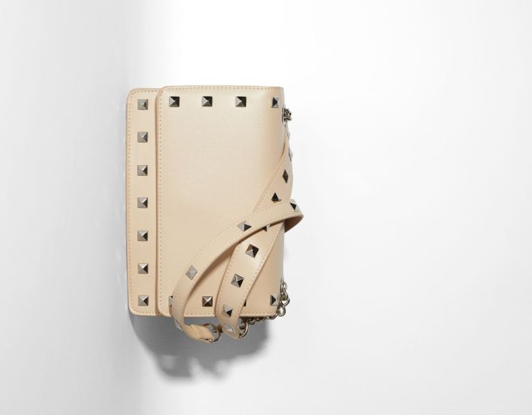 Tasky Bershka Studded Crossbody Damske Krém | IjeYYyfN5vs