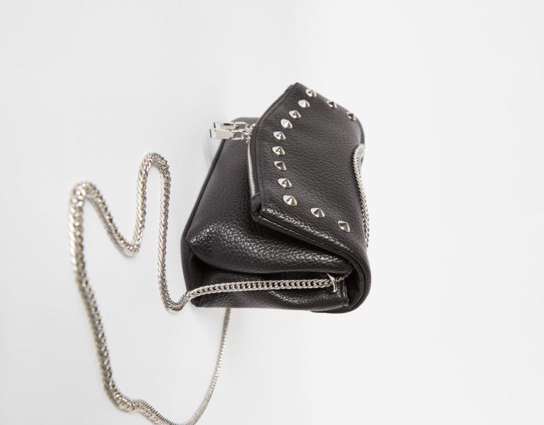 Tasky Bershka Studded Crossbody Damske Čierne | KEiPqAjI3cO