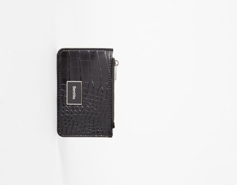 Tasky Bershka Textured Card Holder Damske Čierne | 1Jk5NCJAYqB