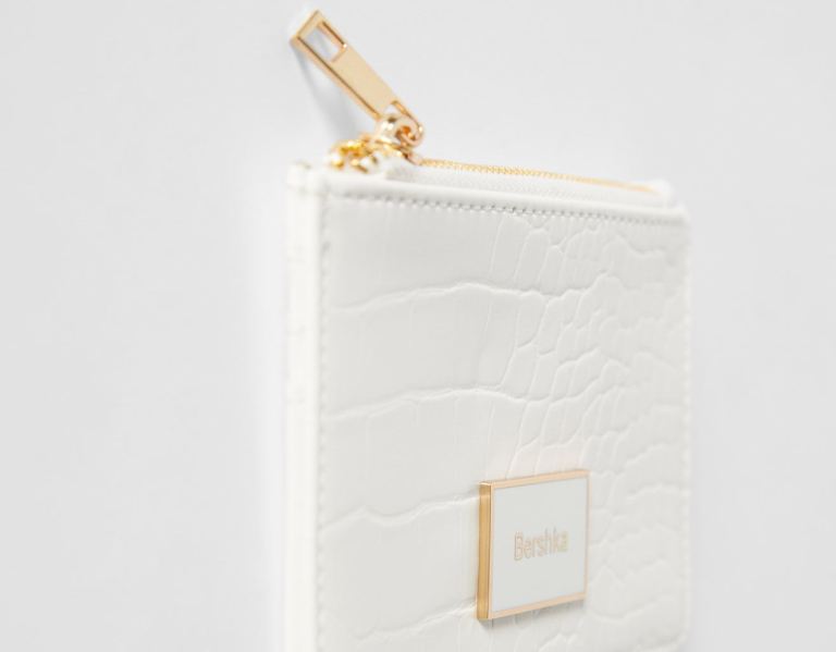 Tasky Bershka Textured Card Holder Damske Biele | sGq5hpV3qHk