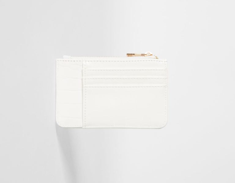 Tasky Bershka Textured Card Holder Damske Biele | sGq5hpV3qHk