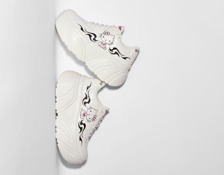 Tenisky Bershka Hello Kitty High-top Damske Biele | JqmWoh3fVKZ