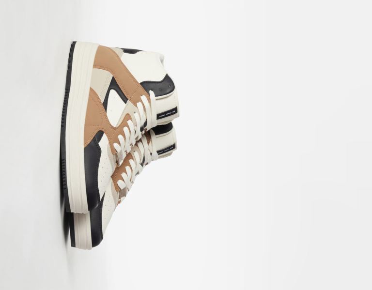 Tenisky Bershka High-top Panske Hnede | EUPLASwGitc