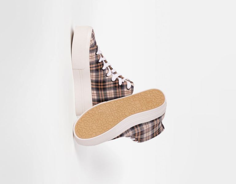 Tenisky Bershka Plaid Platforme High-top Damske Viacfarebný | 6D80lw4dtVH