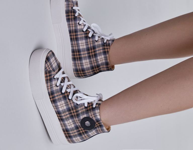 Tenisky Bershka Plaid Platforme High-top Damske Viacfarebný | 9rmhnDGXn9w