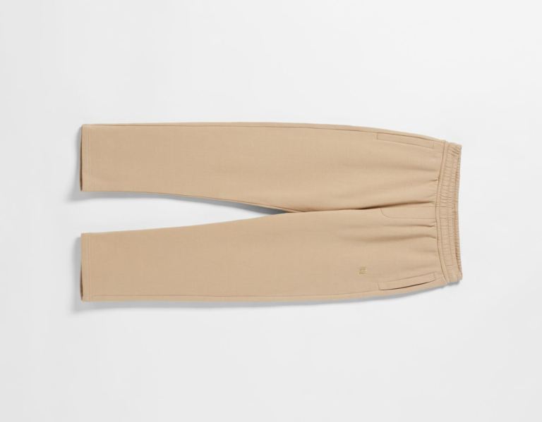 Teplaky Bershka Standard Siroke Topanky-leg Plush Pants Panske Hnede | sRB6pvjVt04