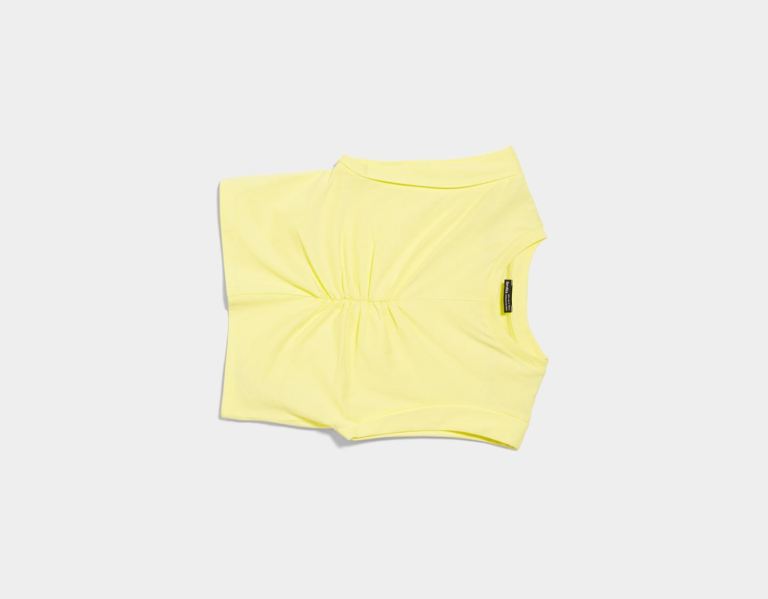 Tricko Bershka Bez Rukavov Top With Seam Detail And Front Pleat Damske Žlté | sE1eahAzU8U