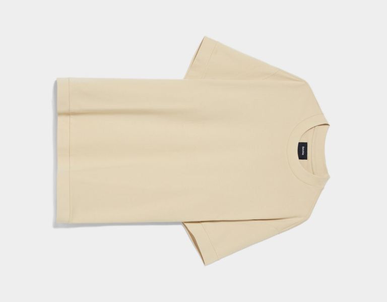 Tricko Bershka Boxy-fit Kratke Sleeve Panske Béžové | QAq8Qzig27T