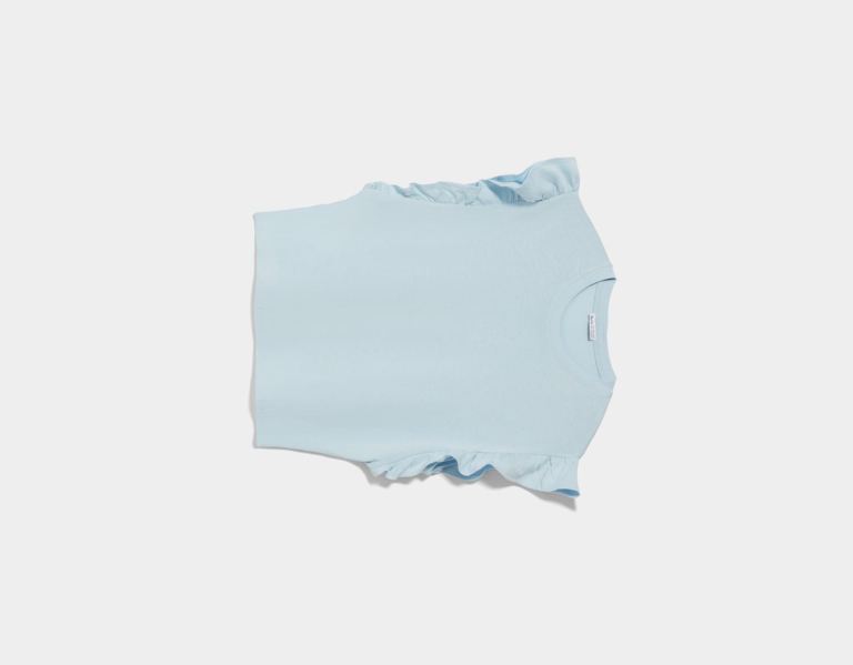 Tricko Bershka Frilled Sleeve Damske Svetlo Modre | zQQ1NCIZisZ