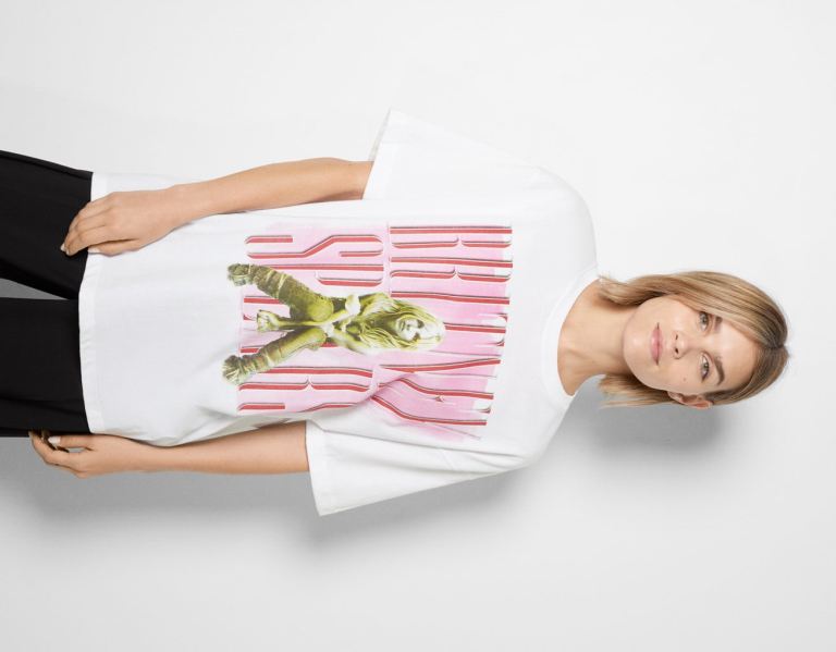 Tricko Bershka Kratke Sleeve With Britney Spears Print Damske Biele | KeNskyUKotw