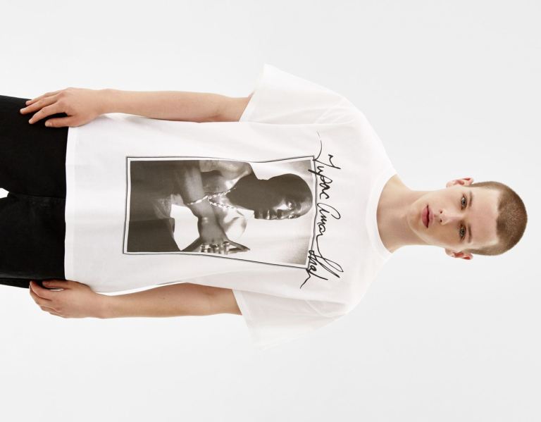 Tricko Bershka Kratke Sleeve With Tupac Print Panske Biele | NnEQSLLliaw