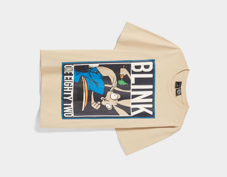 Tricko Bershka Oversize Kratke Sleeve Featuring Blink 182 Print Panske Hnede | gu3NeuTLa9U