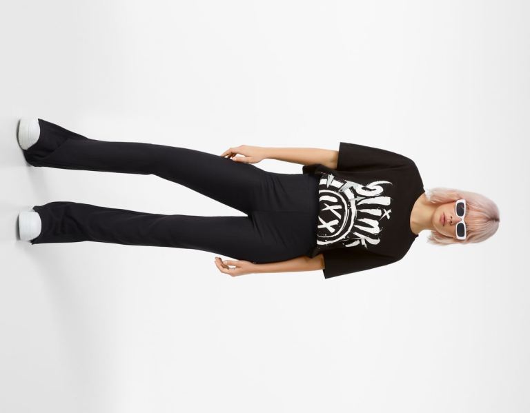 Tricko Bershka Regular-fit Kratke Sleeve Featuring Blink 182 Print Damske Čierne | 8hTmZYKVKQH