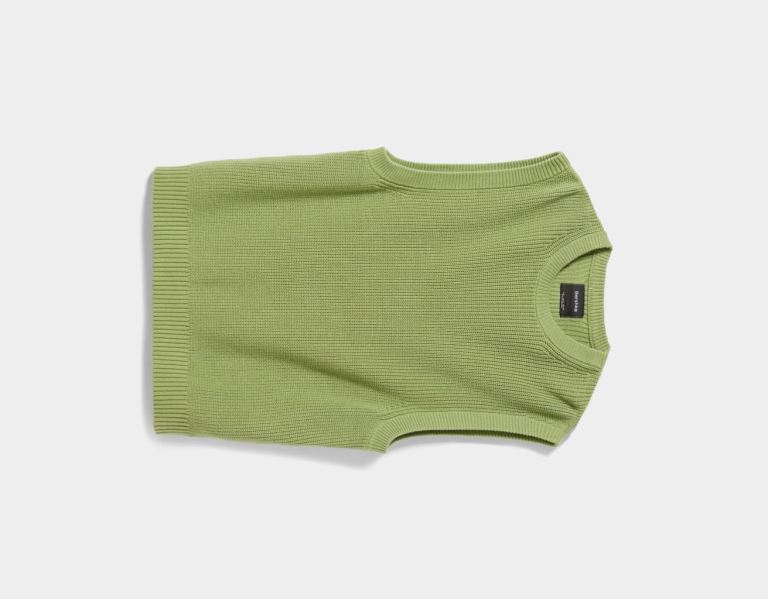 Vesty Bershka Crew Neck Knit Panske Zelene | iS7hp7NRNfT