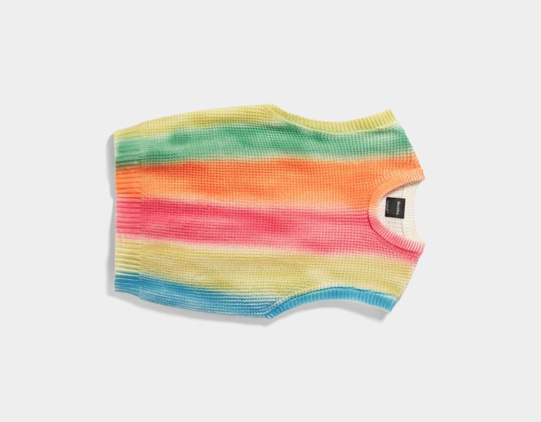 Vesty Bershka Knit Spray Colored Panske Zelene | K0V2N6SwNwM