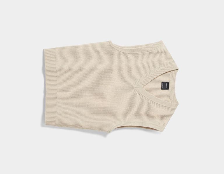 Vesty Bershka V-neck Knit Panske Hnede | ec44ePmlIoK