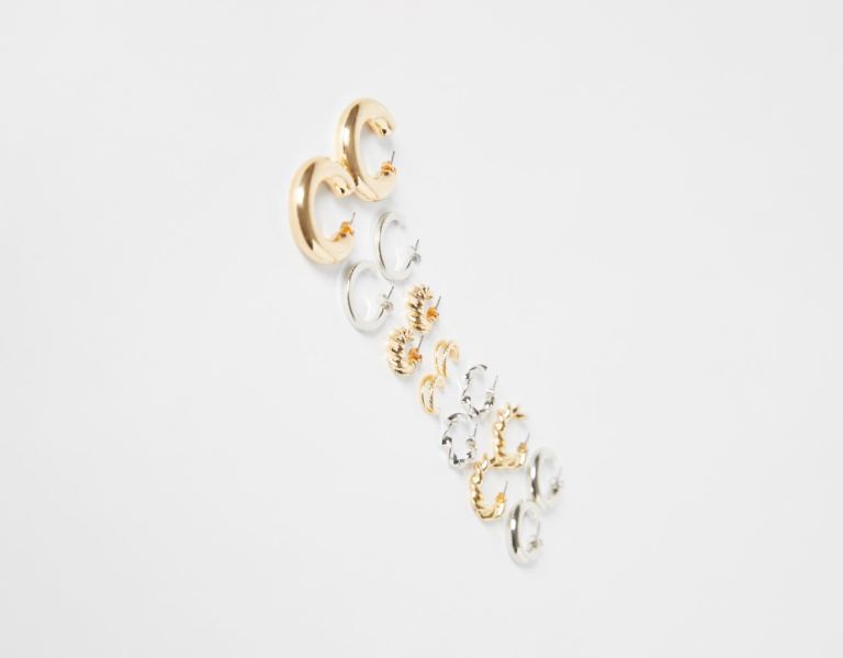 Šperky Bershka 7-pack Of Hoop Earrings Damske Zlate | WFWn9HuNCqC