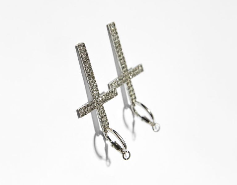 Šperky Bershka Bejeweled Cross Earrings Damske Strieborne | eZPNQKY5bQu