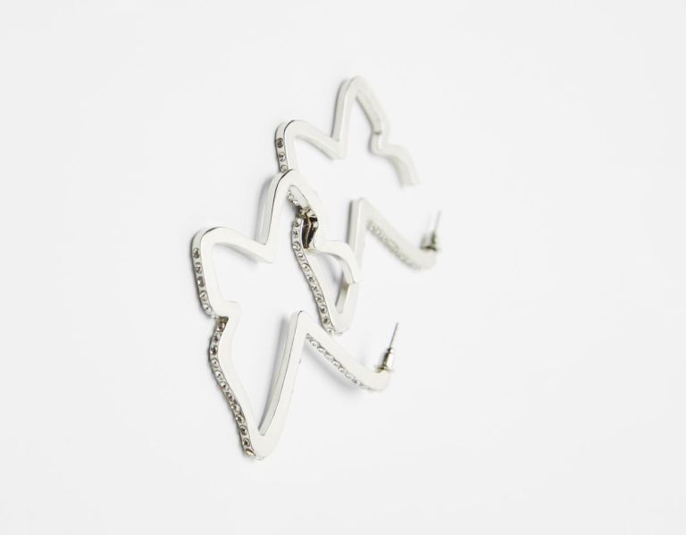 Šperky Bershka Butterfly Earrings Embellished With Rhinestones Damske Strieborne | p6BwGTCiNtl