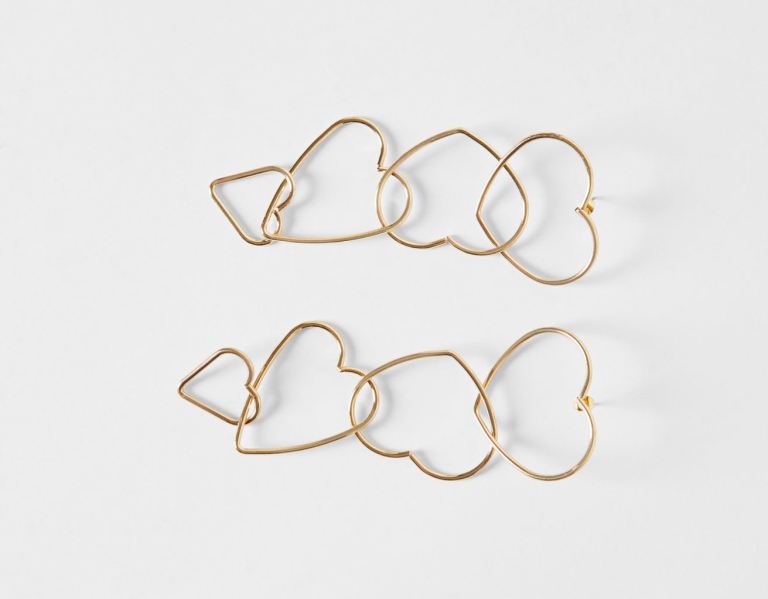 Šperky Bershka Heart Cascading Earrings Damske Zlate | KEkAIHKc8Gk