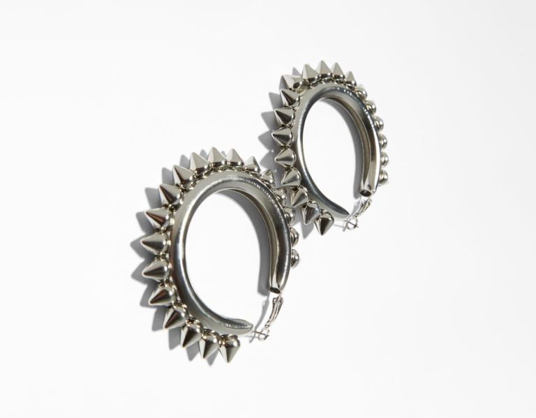 Šperky Bershka Punky Hoop Earrings Damske Strieborne | Tx3o1yfQD7S