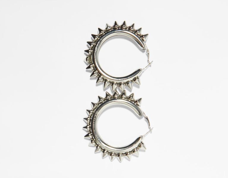 Šperky Bershka Punky Hoop Earrings Damske Strieborne | Tx3o1yfQD7S