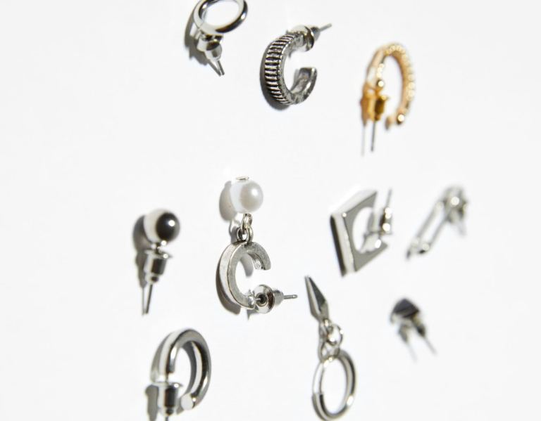 Šperky Bershka Set Of 10 Assorted Earrings Panske Strieborne | IXSBg5gDuRn