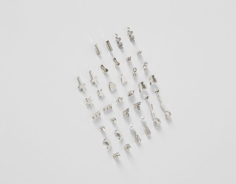 Šperky Bershka Set Of 20 Pairs Of Earrings: Cross, Butterfly Damske Strieborne | rfYYaNnF03E