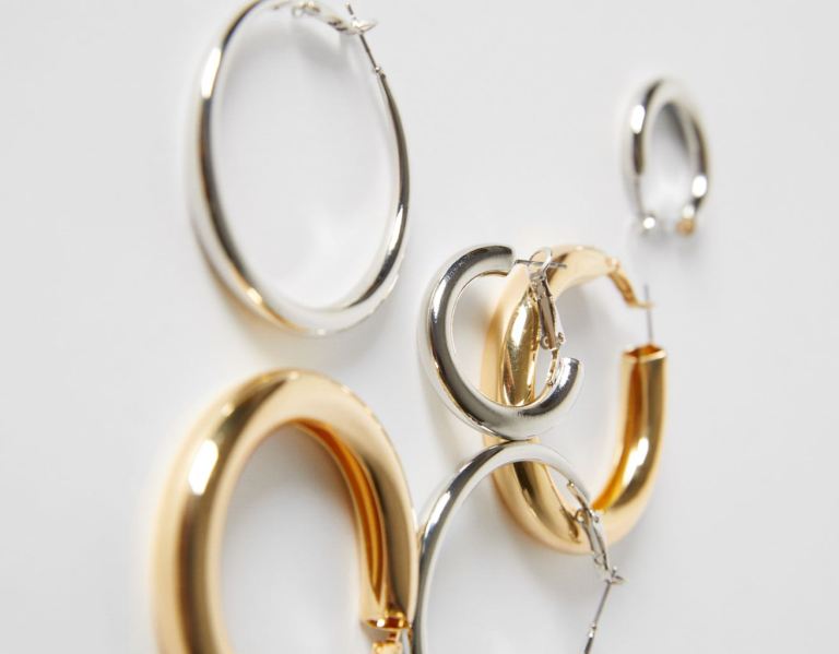 Šperky Bershka Set Of 3 Pairs Of Hoop Earrings Damske Strieborne | FUSzRCt1a5n