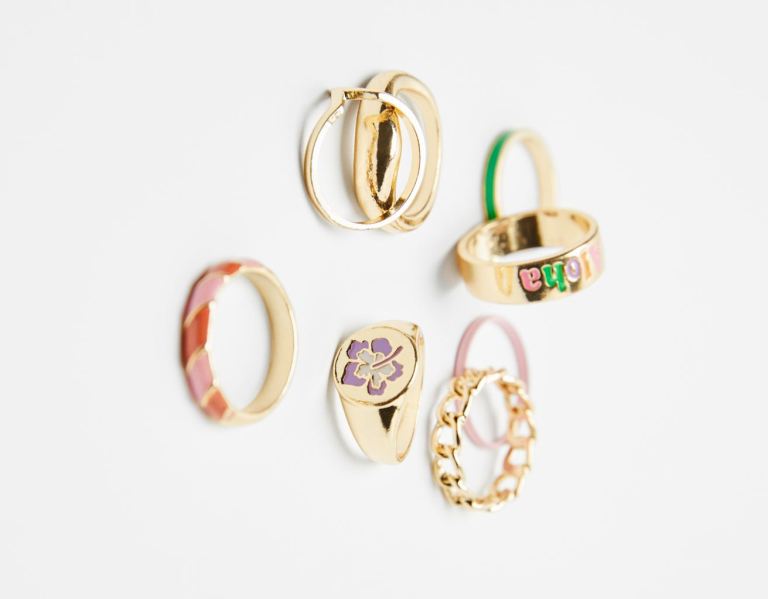 Šperky Bershka Set Of 8 Colored Enamel Rings Damske Zlate | G0ZUrq1CE4m