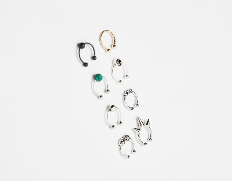 Šperky Bershka Set Of 8 Pairs Of Septum Rings Panske Strieborne | CIov0OyY4lg