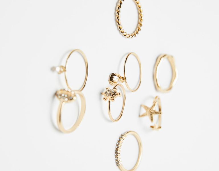 Šperky Bershka Set Of 8 Star Rings Damske Zlate | bDs4rMFfjvn