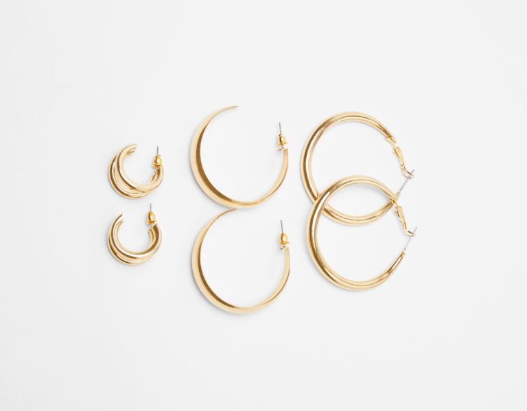 Šperky Bershka Set Of Various Size Hoop Earrings Damske Zlate | NWqmkoHFJ2f